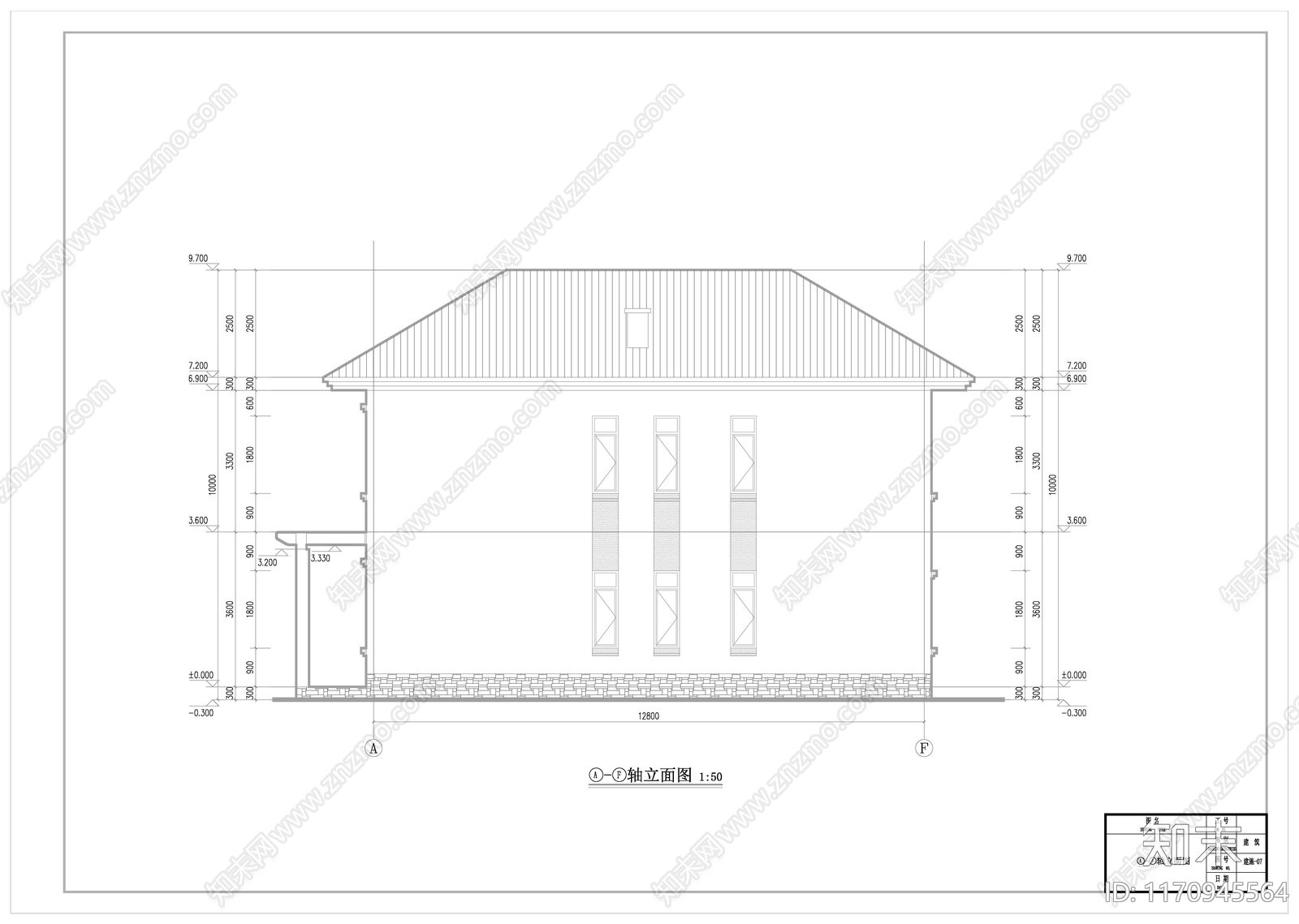 现代别墅建筑cad施工图下载【ID:1170945564】