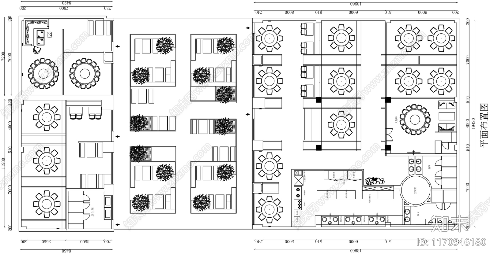 中式中餐厅cad施工图下载【ID:1170946180】