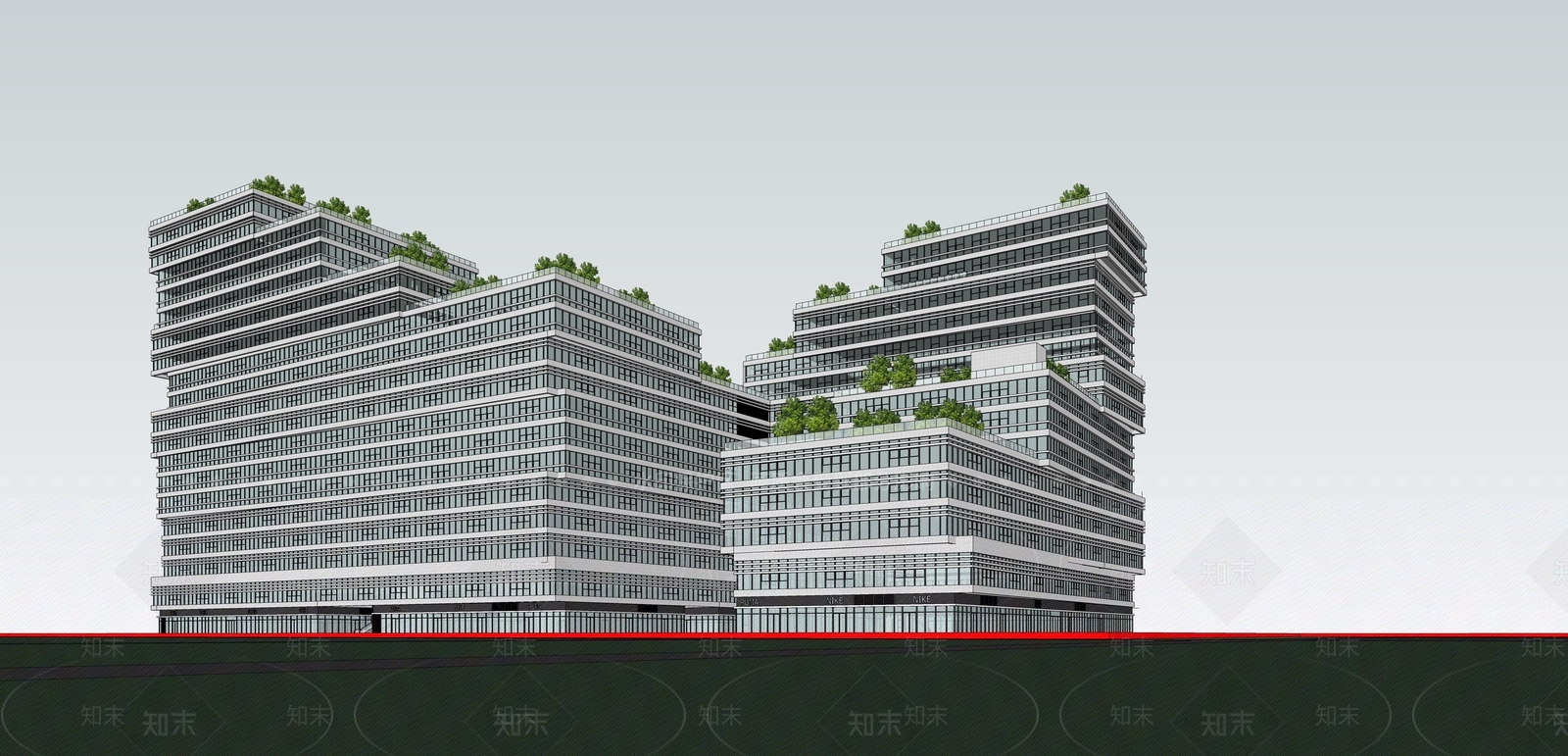 现代办公楼SU模型下载【ID:1170946835】