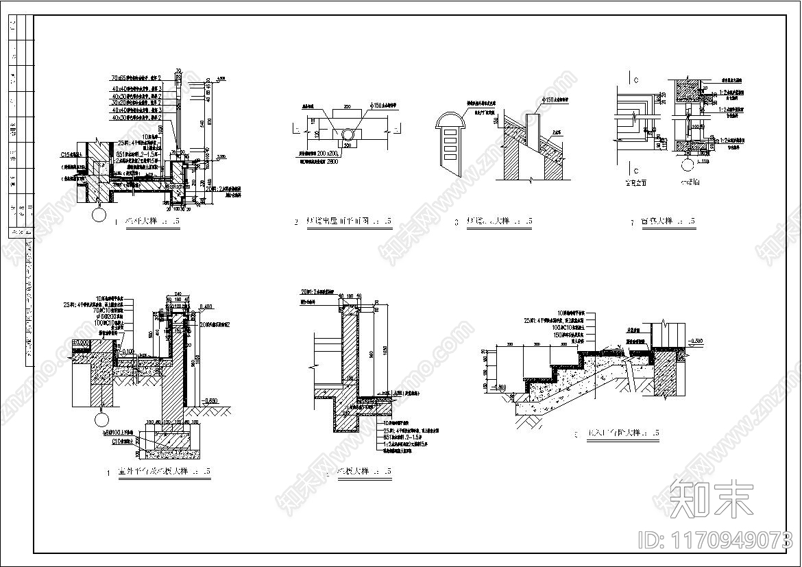 欧式别墅建筑cad施工图下载【ID:1170949073】