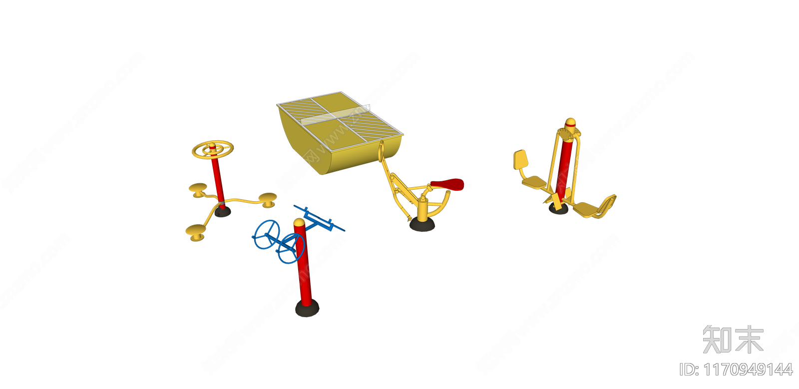 健身器材SU模型下载【ID:1170949144】