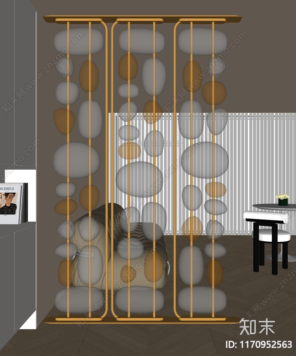 现代隔断SU模型下载【ID:1170952563】