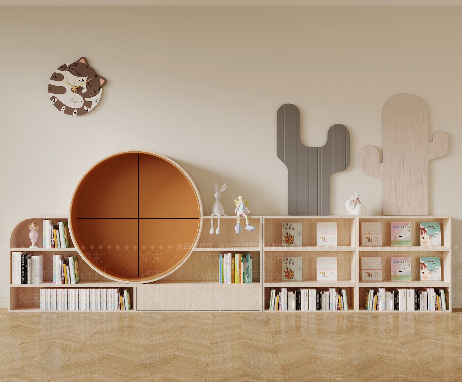 现代书架3D模型下载【ID:1170955297】