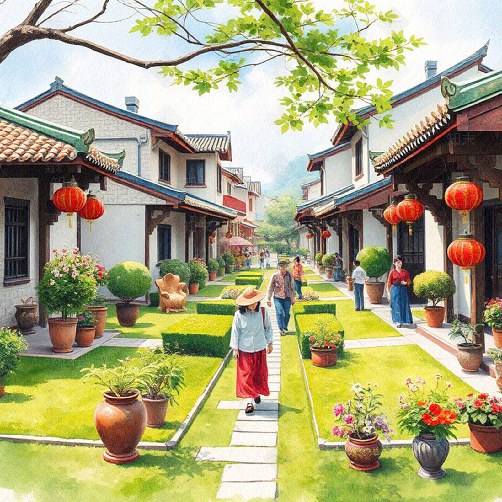 中古街道外景贴图下载【ID:1170957827】
