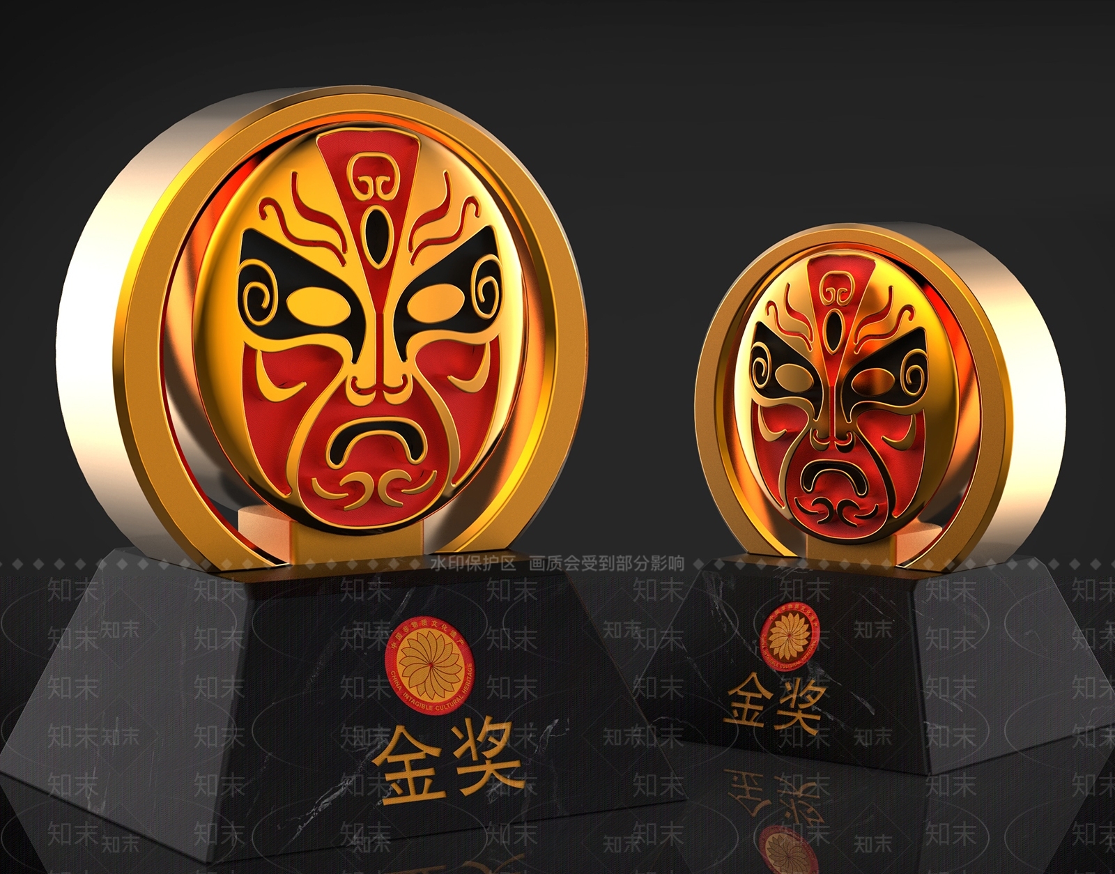 现代奖杯奖牌SU模型下载【ID:1170960487】
