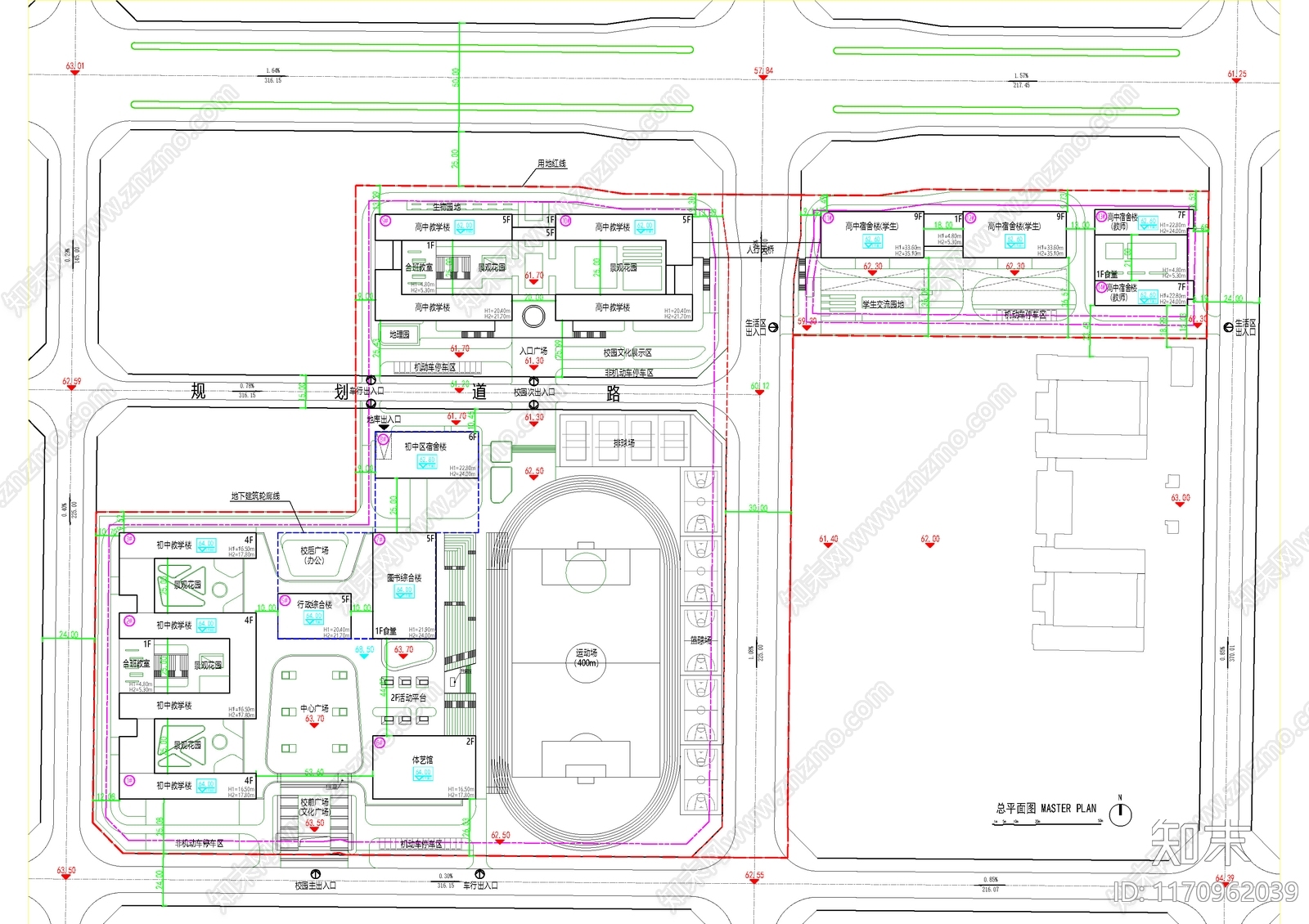 现代学校建筑cad施工图下载【ID:1170962039】