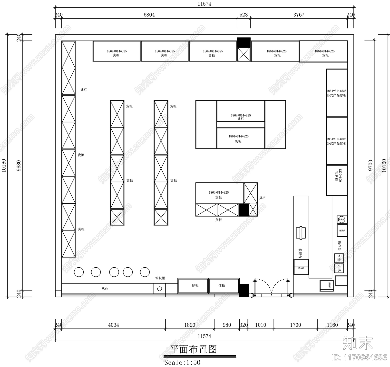 现代便利店施工图下载【ID:1170964686】