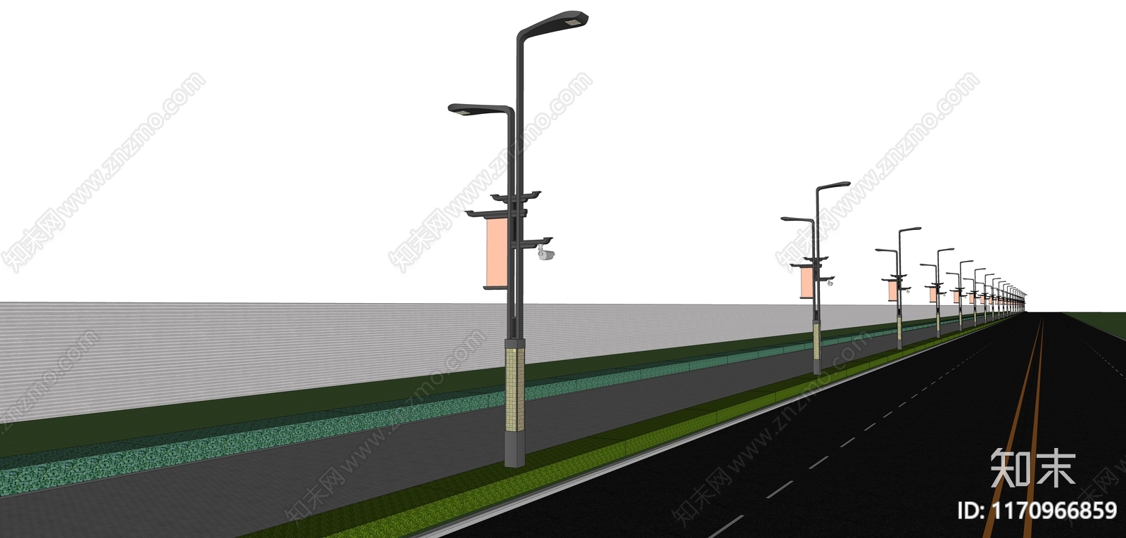 新中式现代路灯SU模型下载【ID:1170966859】