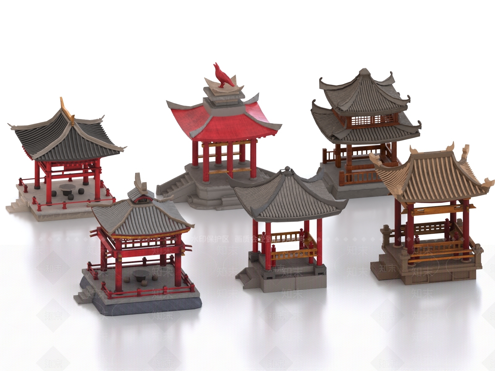 中式亭子3D模型下载【ID:1170968021】