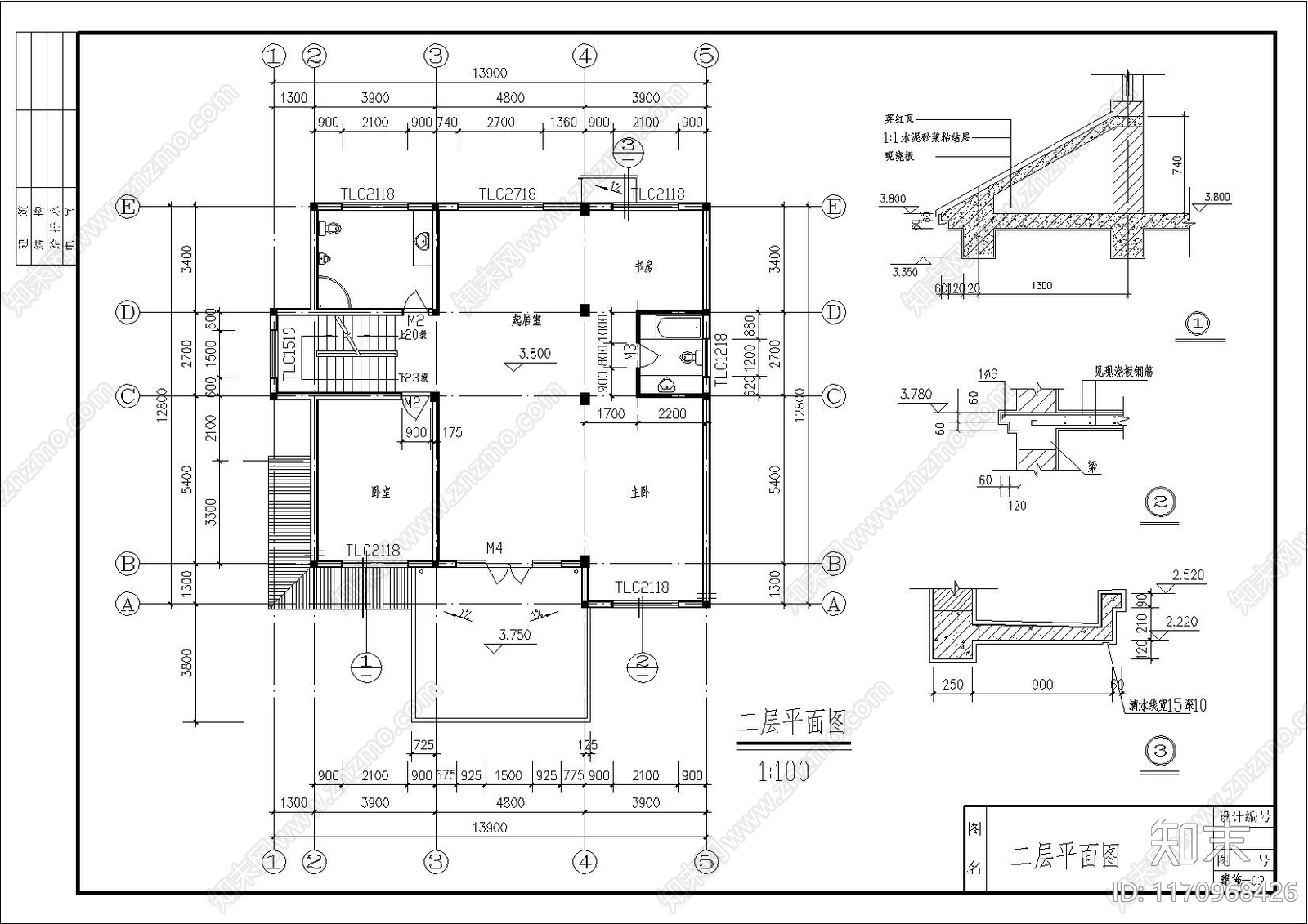 现代简欧别墅建筑cad施工图下载【ID:1170968426】