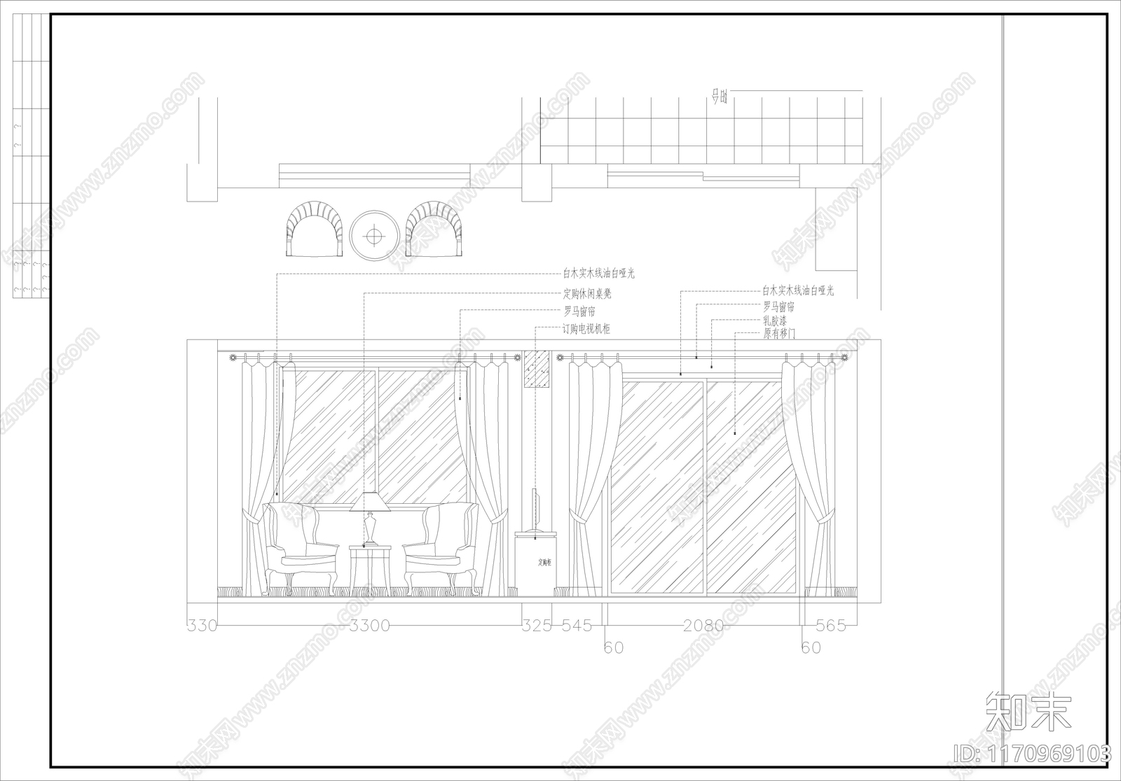 简欧别墅建筑cad施工图下载【ID:1170969103】