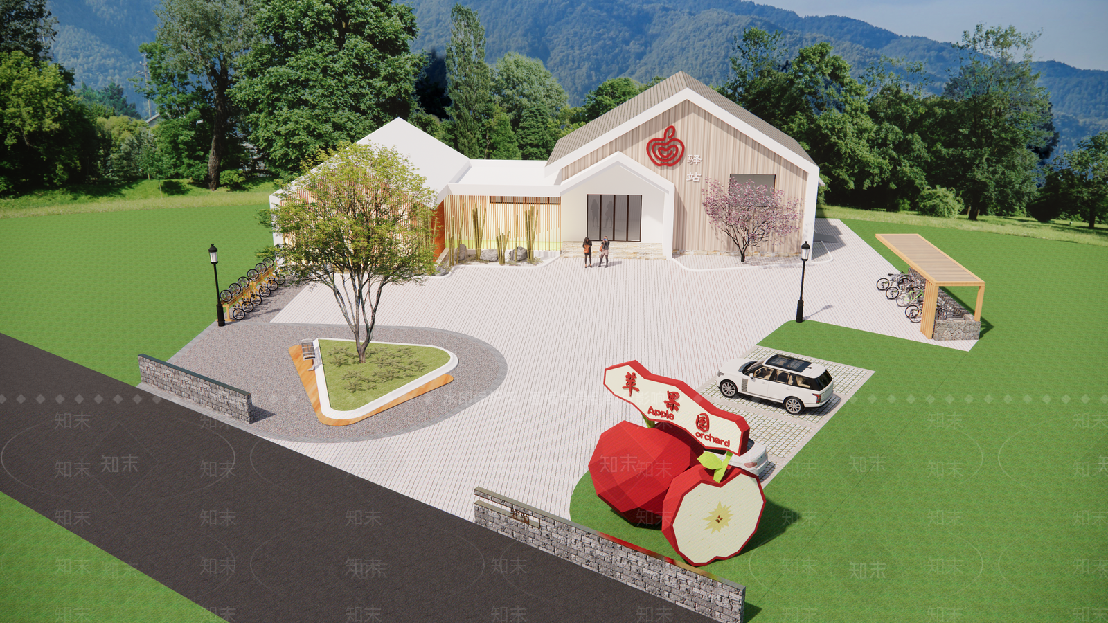 现代餐饮建筑SU模型下载【ID:1170972571】