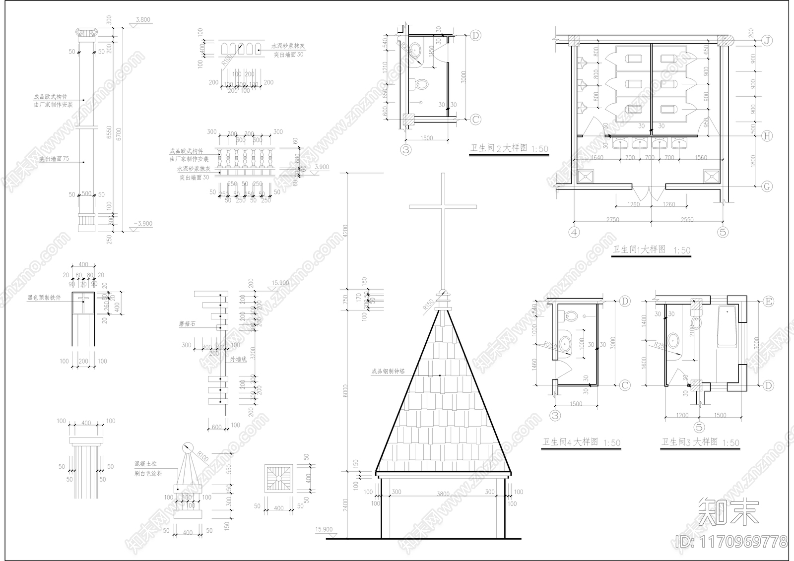 欧式其他建筑施工图下载【ID:1170969778】