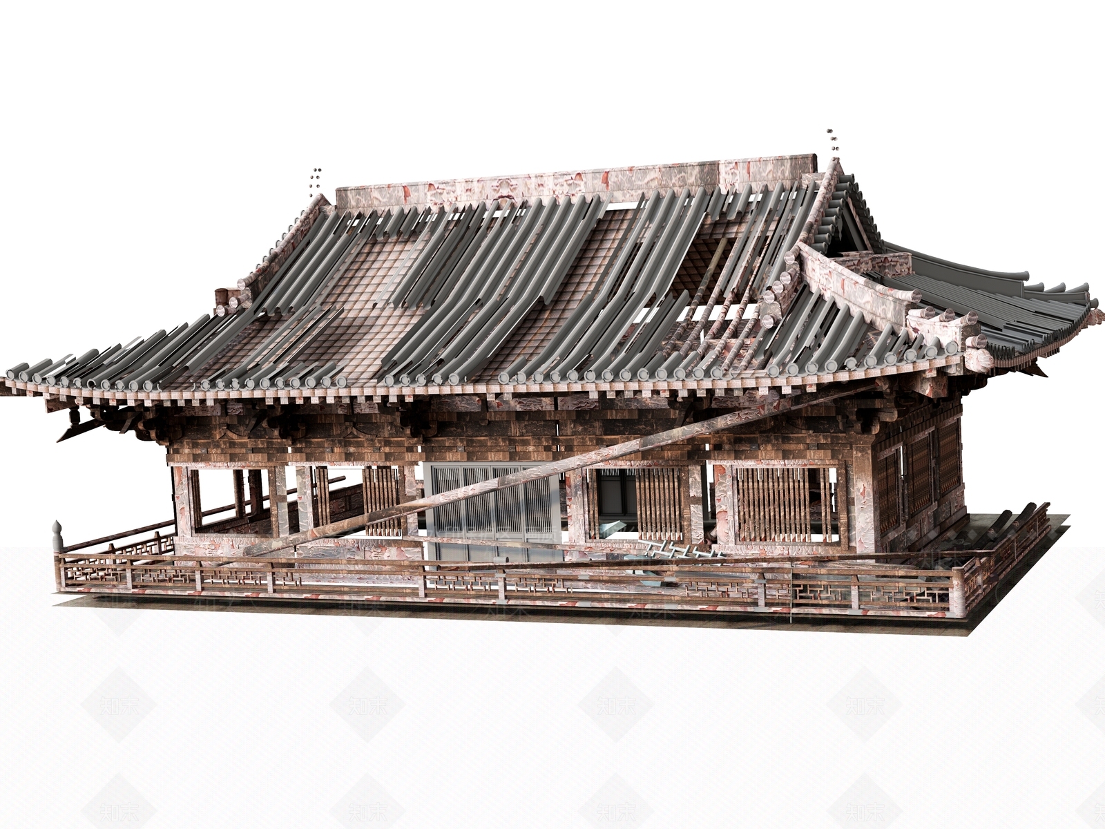 新中式中式古建筑SU模型下载【ID:1170989851】