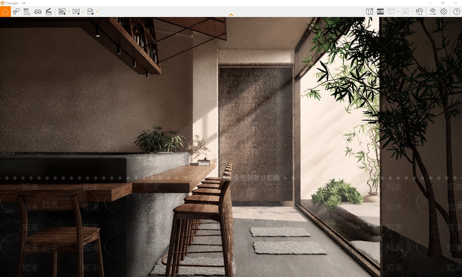 禅意侘寂酒吧SU模型下载【ID:1170991149】