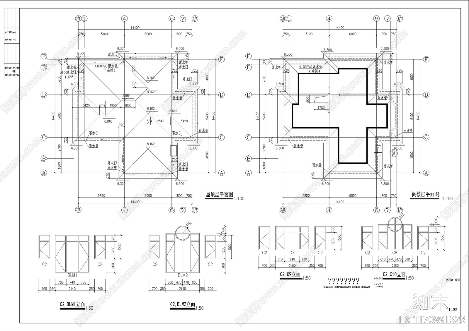 现代简欧别墅建筑cad施工图下载【ID:1170991328】