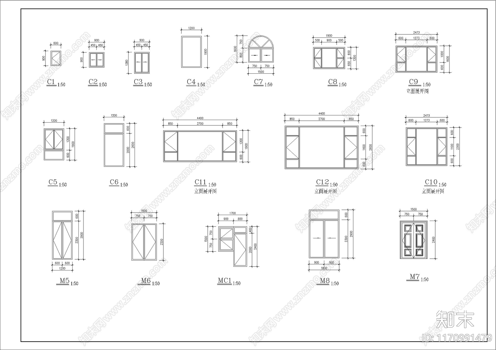 现代别墅建筑cad施工图下载【ID:1170991479】