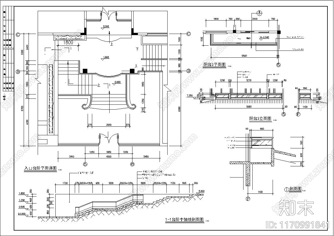 现代别墅建筑cad施工图下载【ID:1170991841】