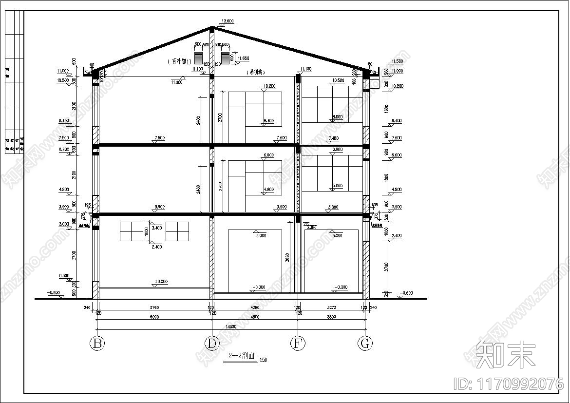 简欧别墅建筑cad施工图下载【ID:1170992076】