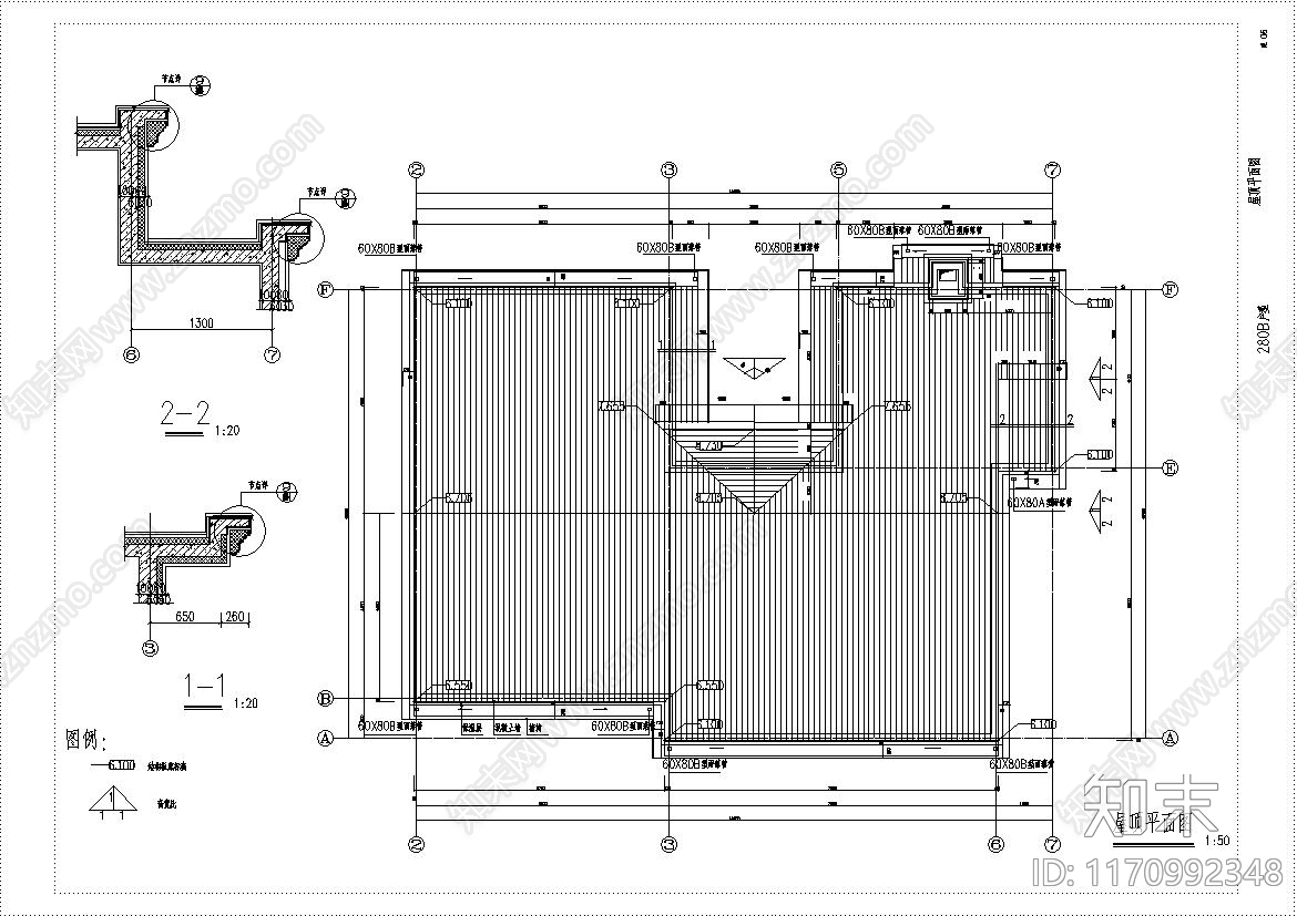 美式别墅建筑cad施工图下载【ID:1170992348】