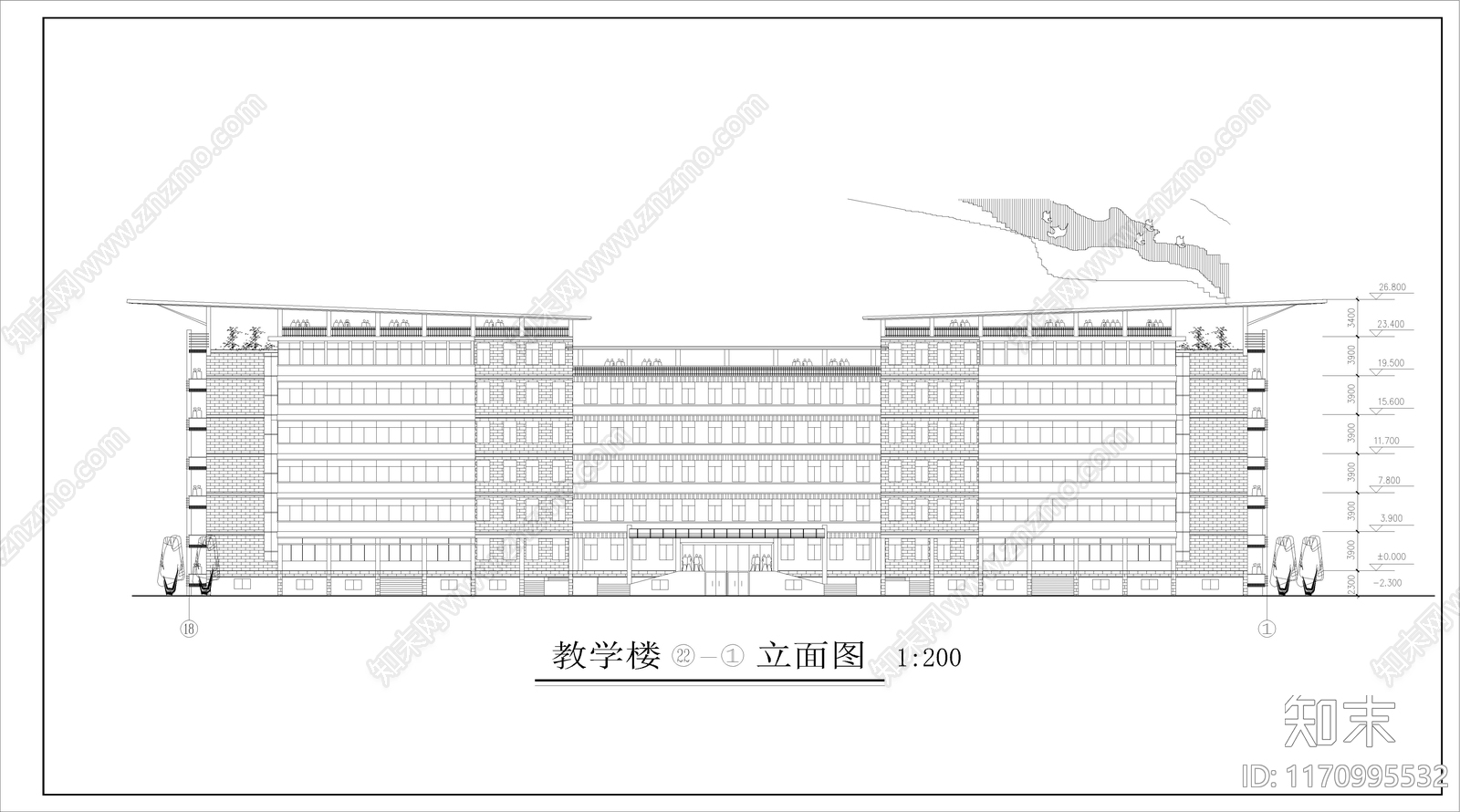现代学校建筑cad施工图下载【ID:1170995532】