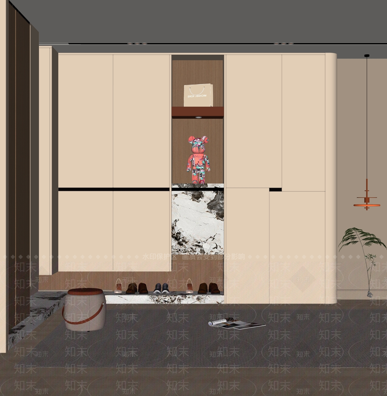 现代鞋柜SU模型下载【ID:1170997047】