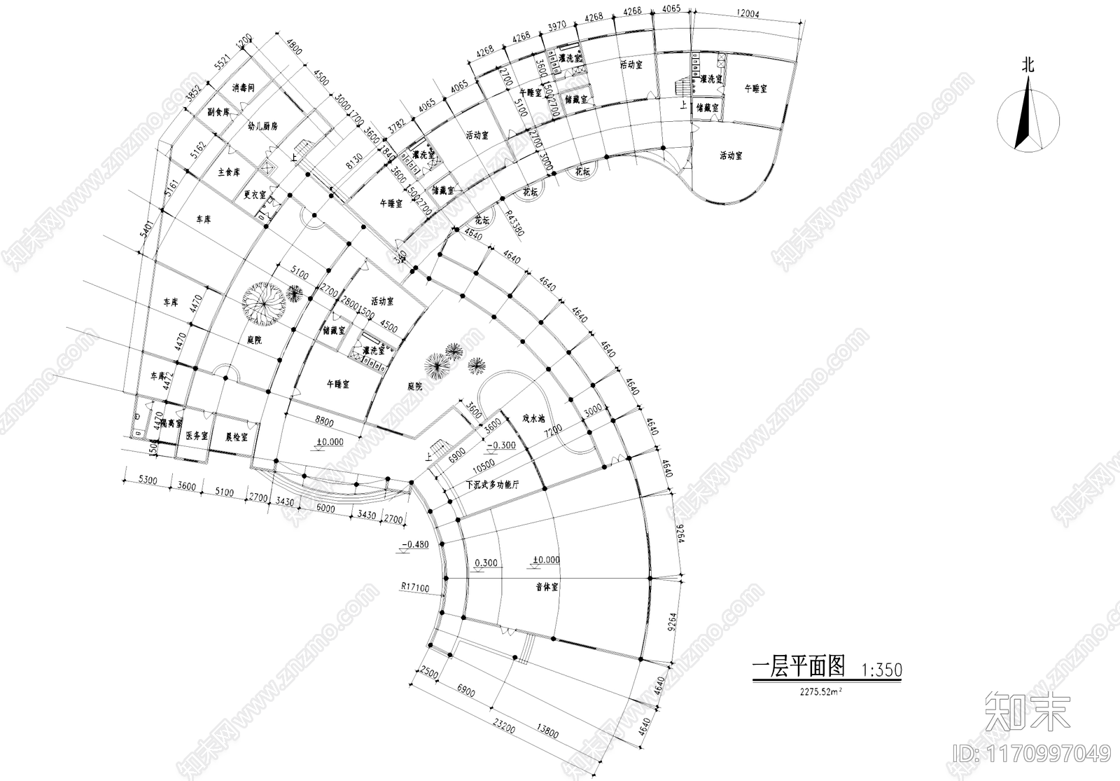 欧式幼儿园建筑施工图下载【ID:1170997049】