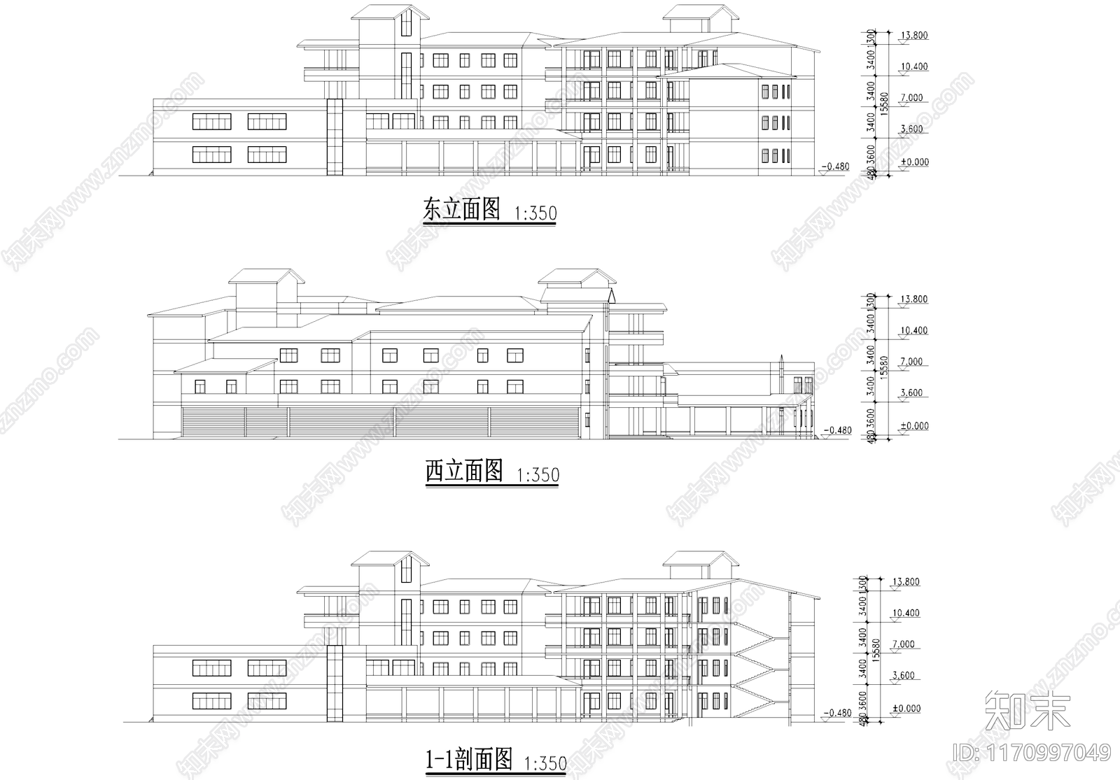 欧式幼儿园建筑施工图下载【ID:1170997049】