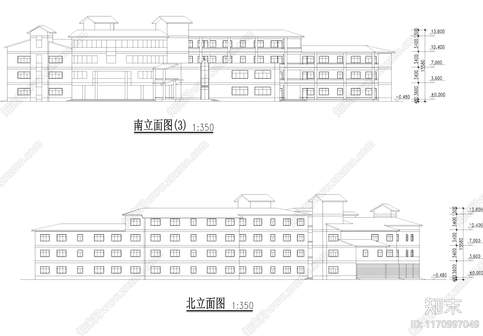 欧式幼儿园建筑施工图下载【ID:1170997049】