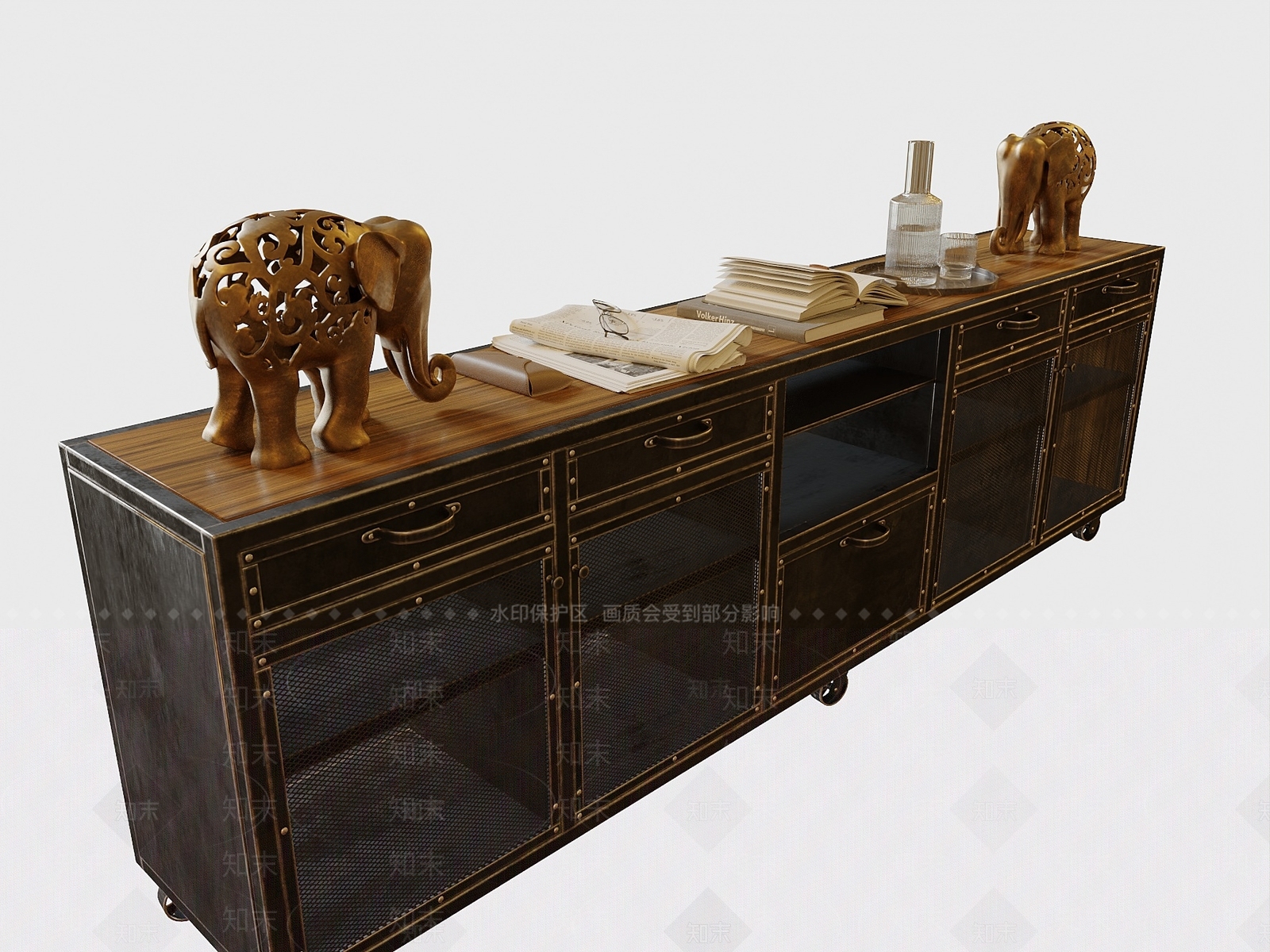 法式美式玄关柜3D模型下载【ID:1170997954】