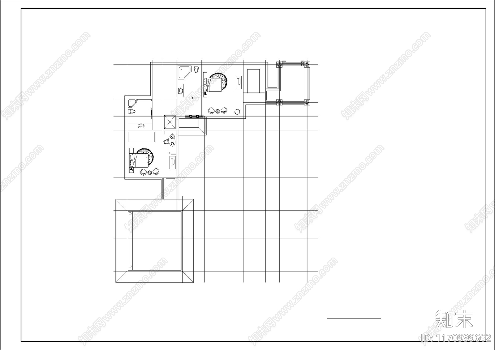 美式别墅建筑cad施工图下载【ID:1170999662】