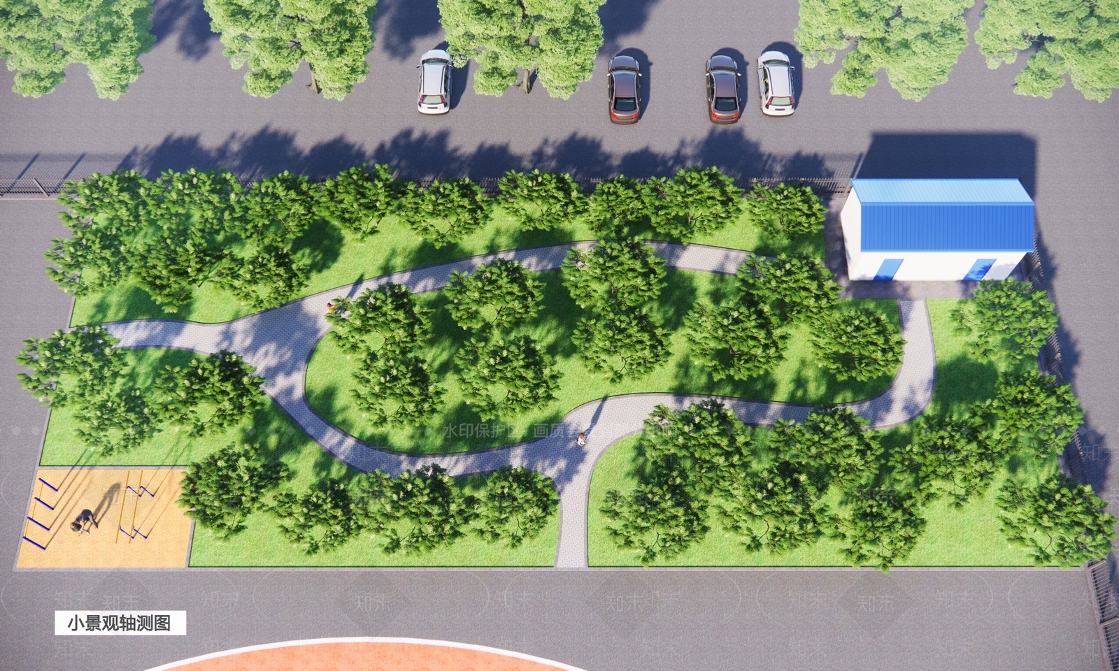 现代校园景观SU模型下载【ID:1171003424】