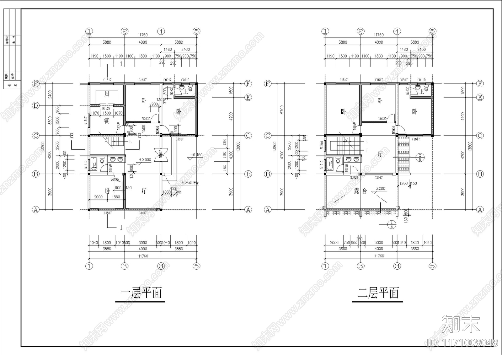 现代别墅建筑cad施工图下载【ID:1171008048】