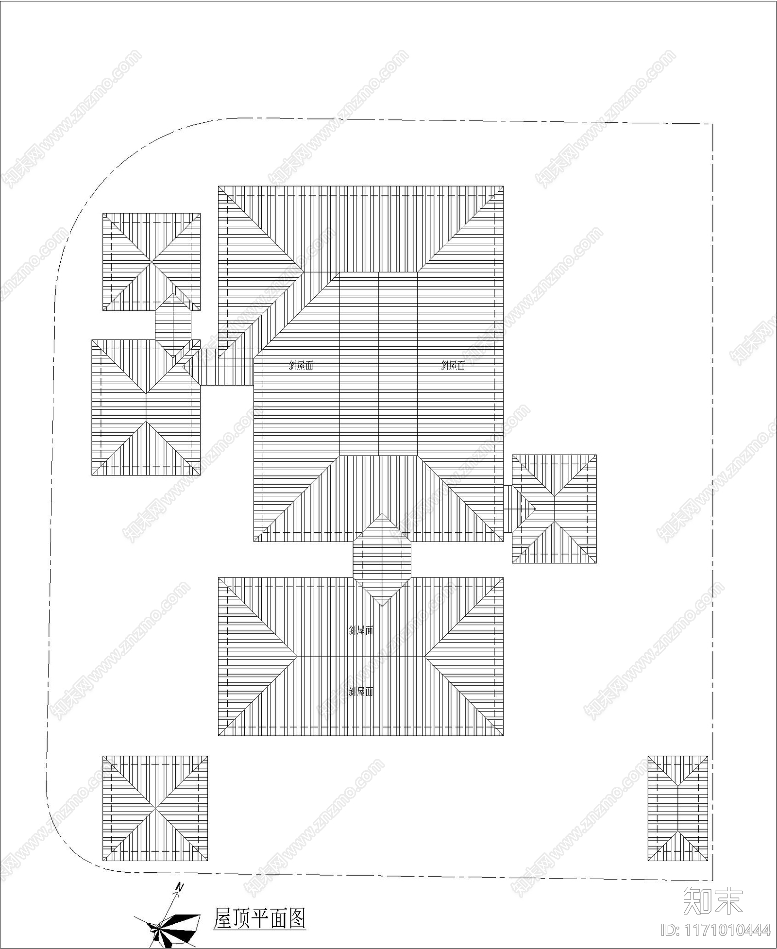 现代别墅建筑施工图下载【ID:1171010444】