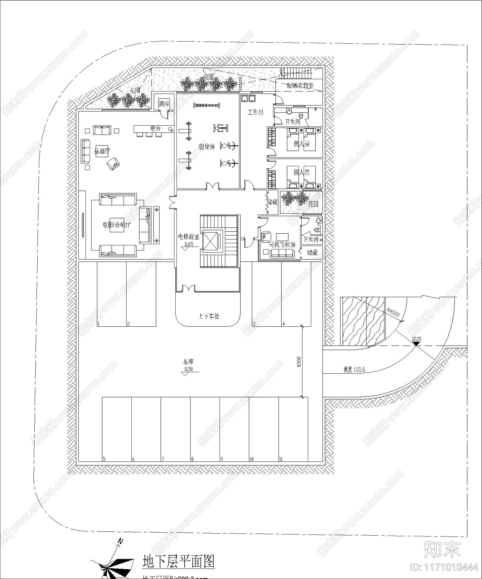 现代别墅建筑施工图下载【ID:1171010444】