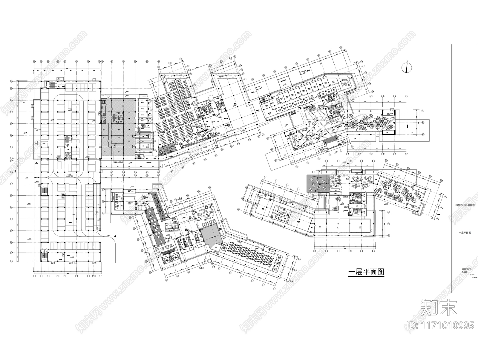 现代整体办公空间cad施工图下载【ID:1171010995】