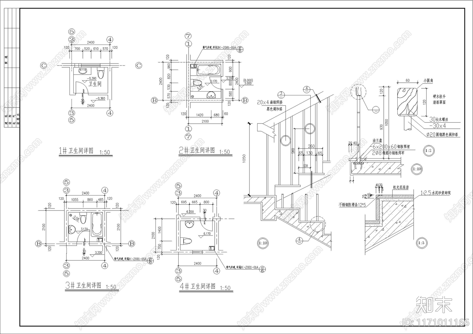 欧式简欧别墅建筑cad施工图下载【ID:1171011166】