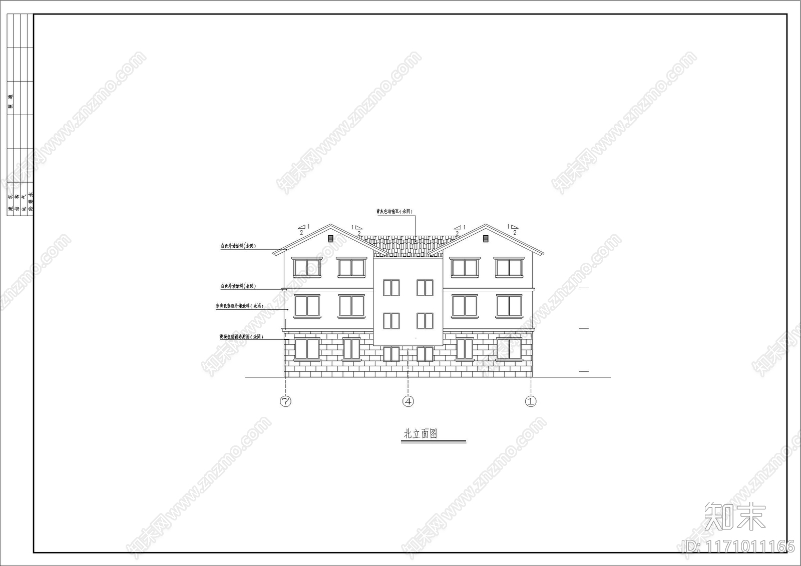 欧式简欧别墅建筑cad施工图下载【ID:1171011166】