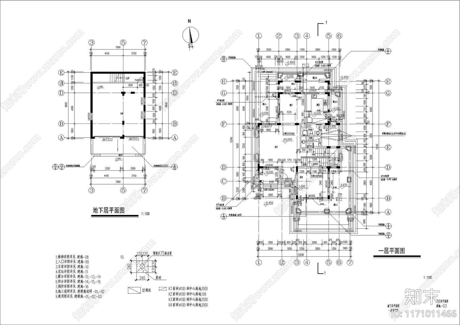 简欧欧式别墅建筑cad施工图下载【ID:1171011466】