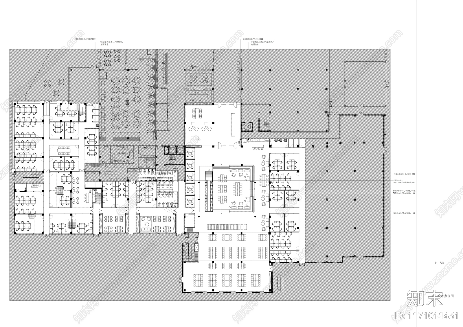 现代整体办公空间cad施工图下载【ID:1171011451】