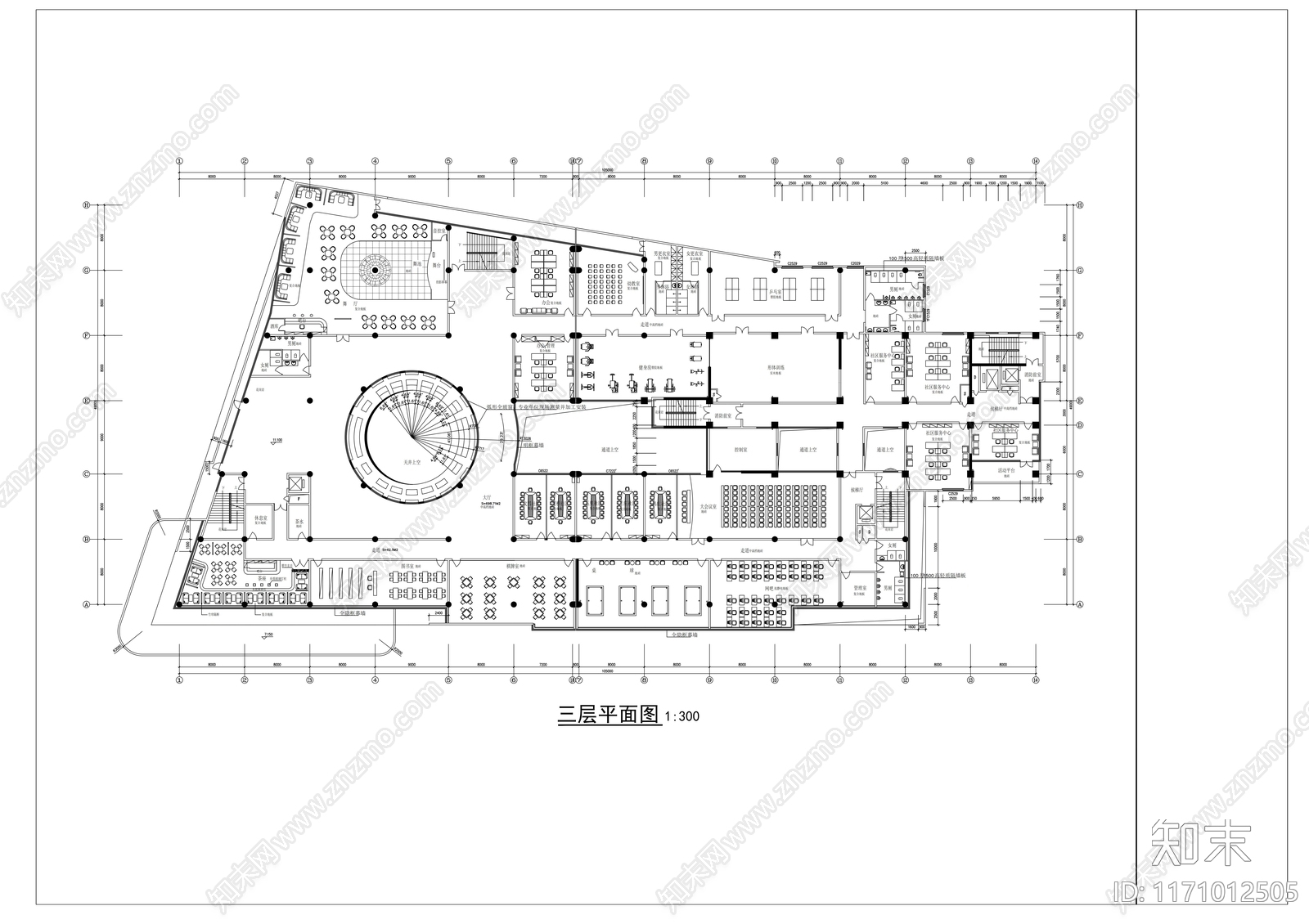 现代整体办公空间cad施工图下载【ID:1171012505】