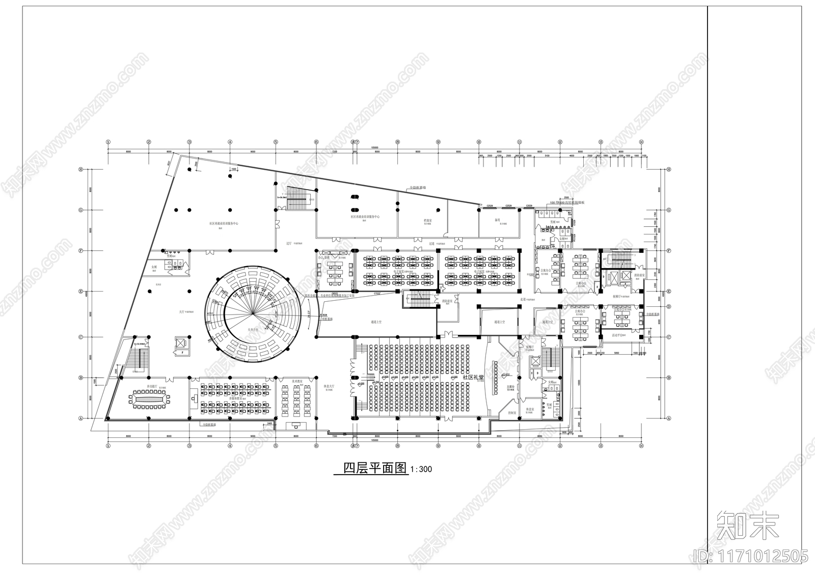 现代整体办公空间cad施工图下载【ID:1171012505】