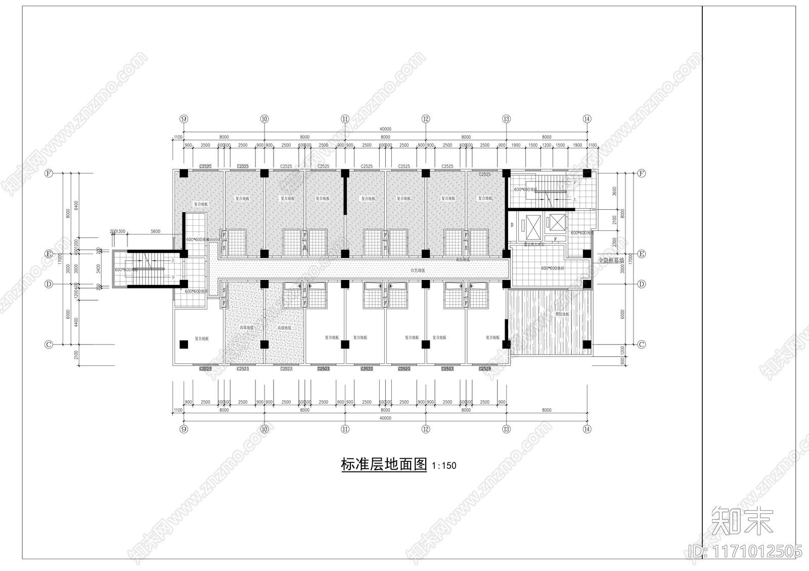 现代整体办公空间cad施工图下载【ID:1171012505】