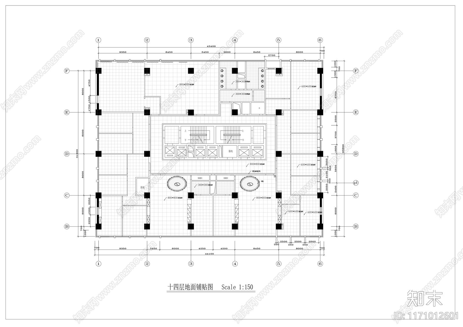 现代整体办公空间cad施工图下载【ID:1171012601】