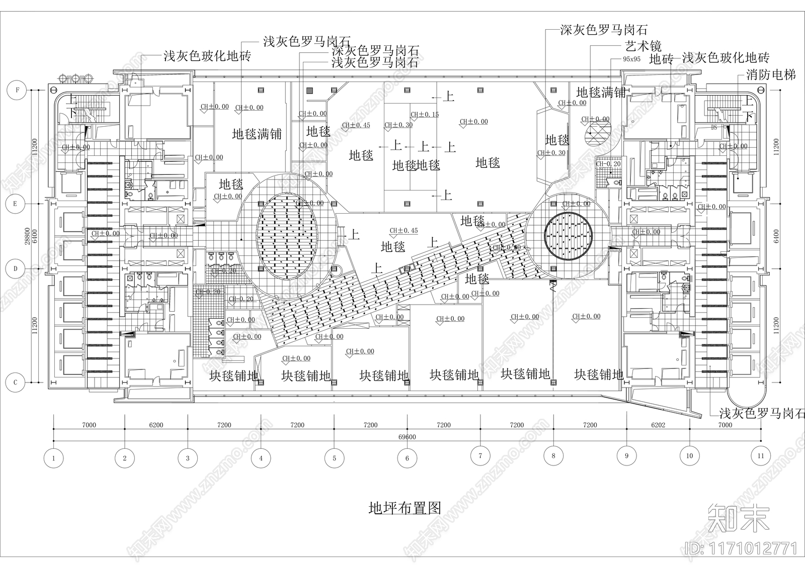 现代整体办公空间cad施工图下载【ID:1171012771】