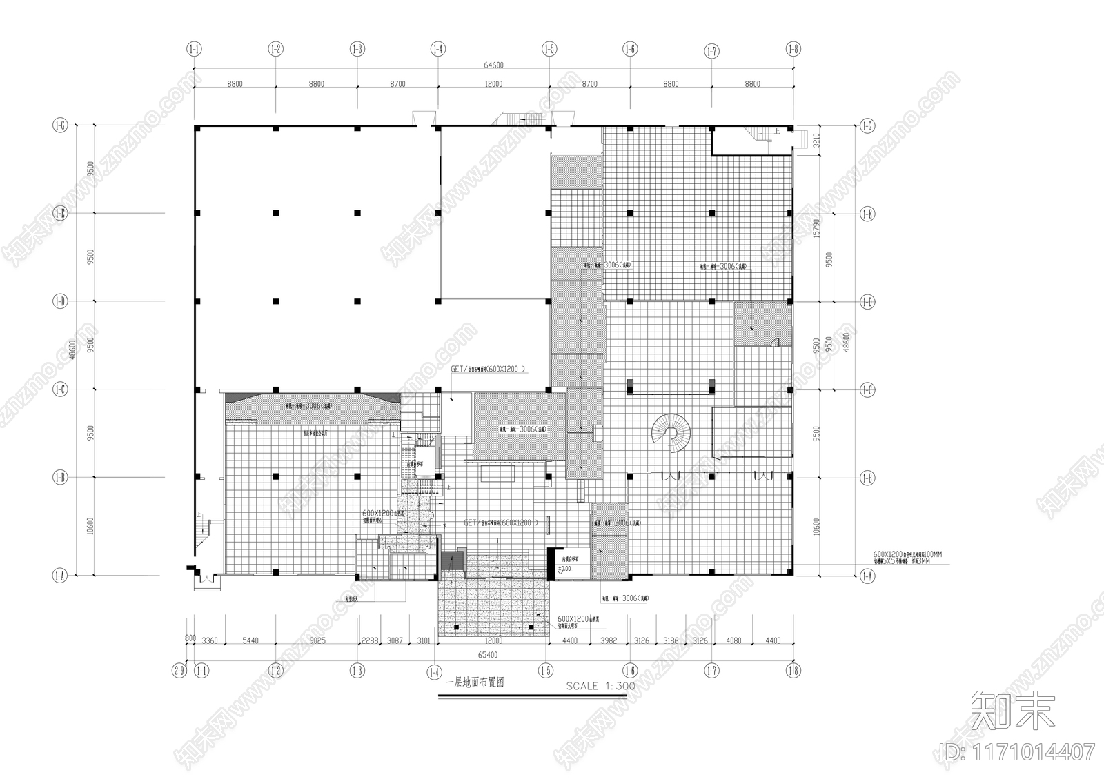 现代整体办公空间cad施工图下载【ID:1171014407】