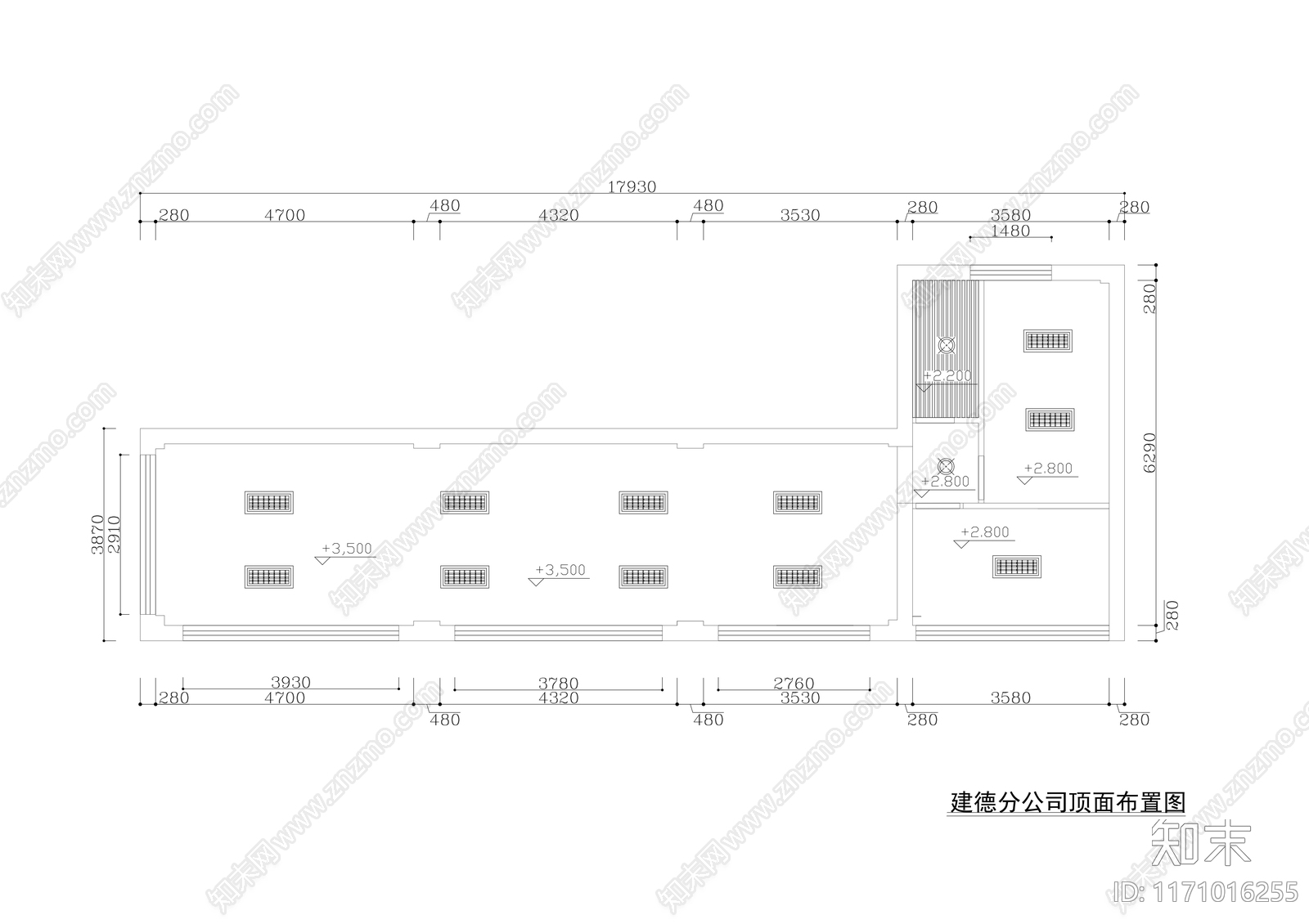 现代整体办公空间cad施工图下载【ID:1171016255】