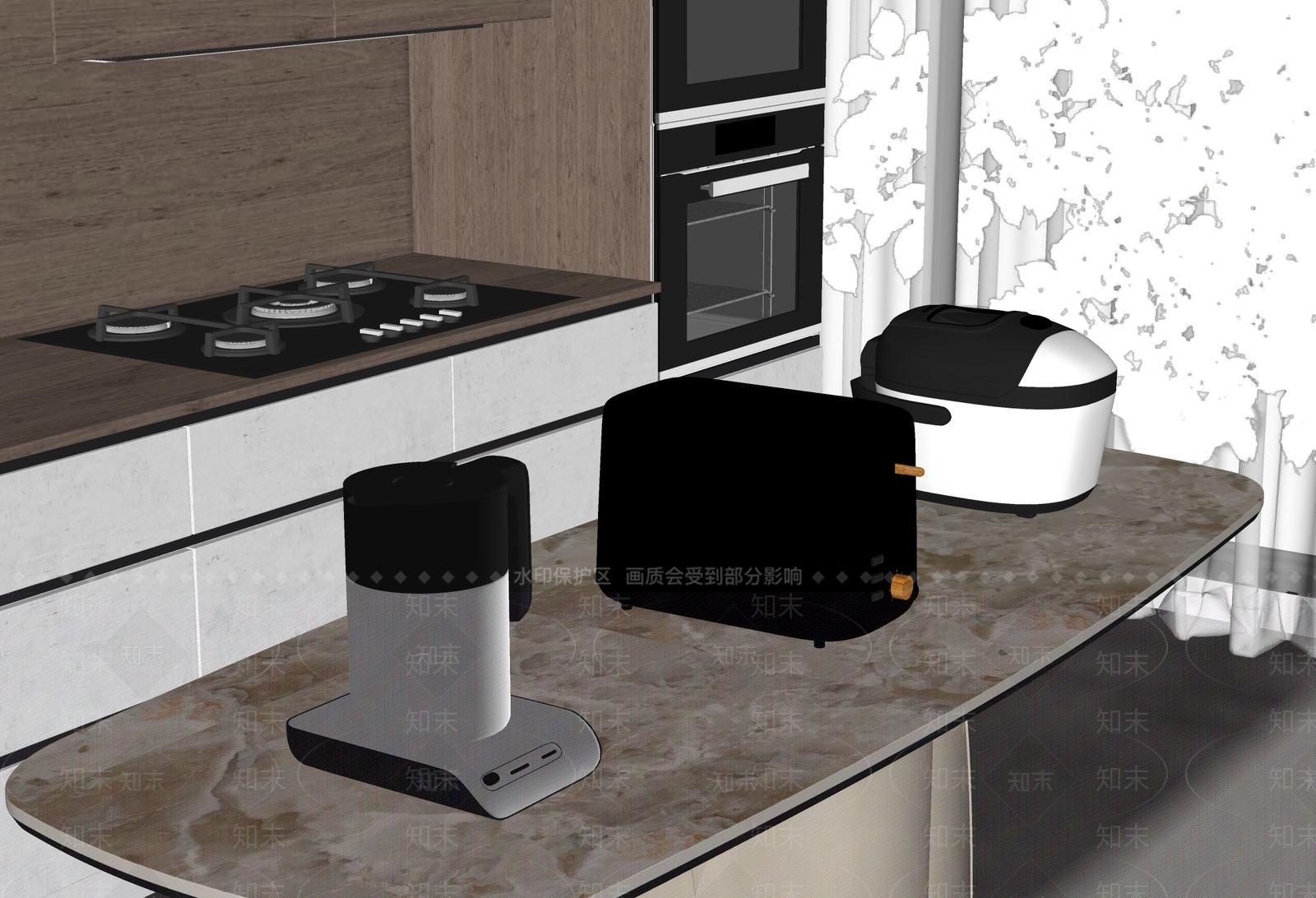 厨房用品组合SU模型下载【ID:1171016859】