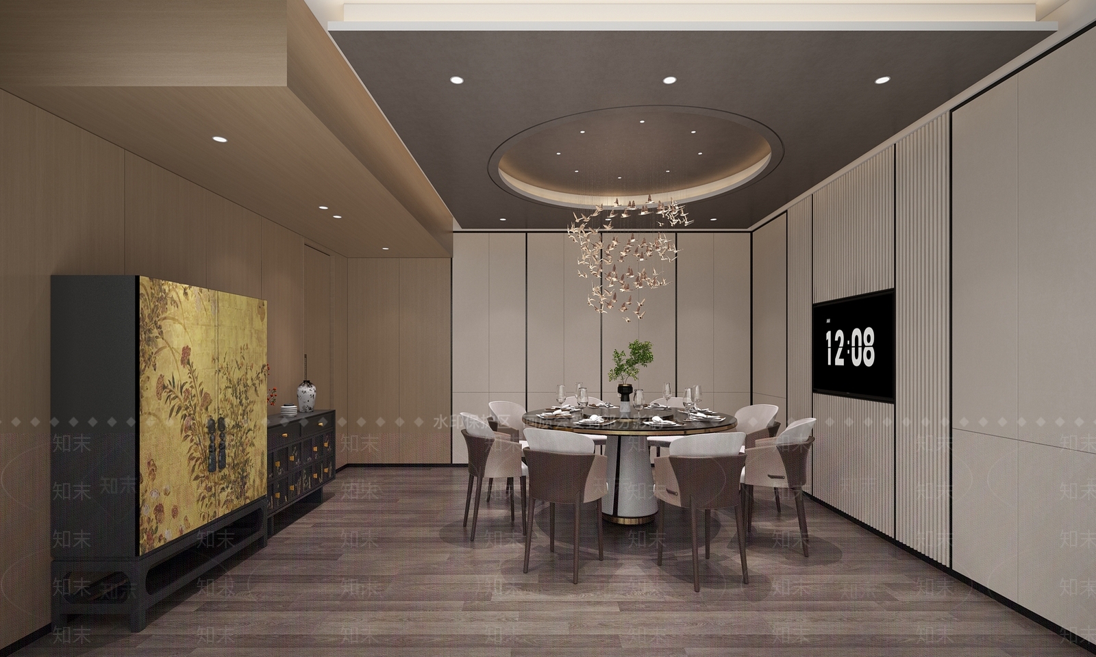 新中式包厢3D模型下载【ID:1171022340】