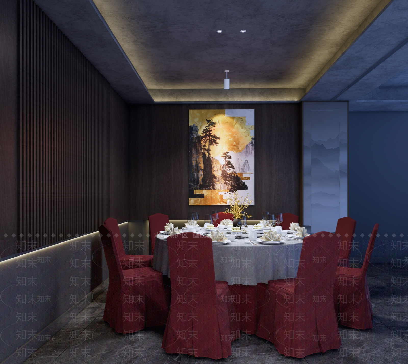 中式新中式包厢SU模型下载【ID:1171026380】
